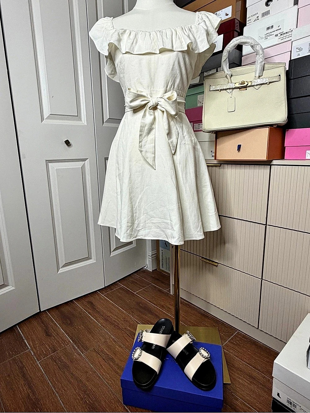 Zara White Ruffle Mini Dress - Picture 5 of 7
